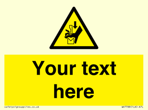 Custom warning hand crushing between press brake tool